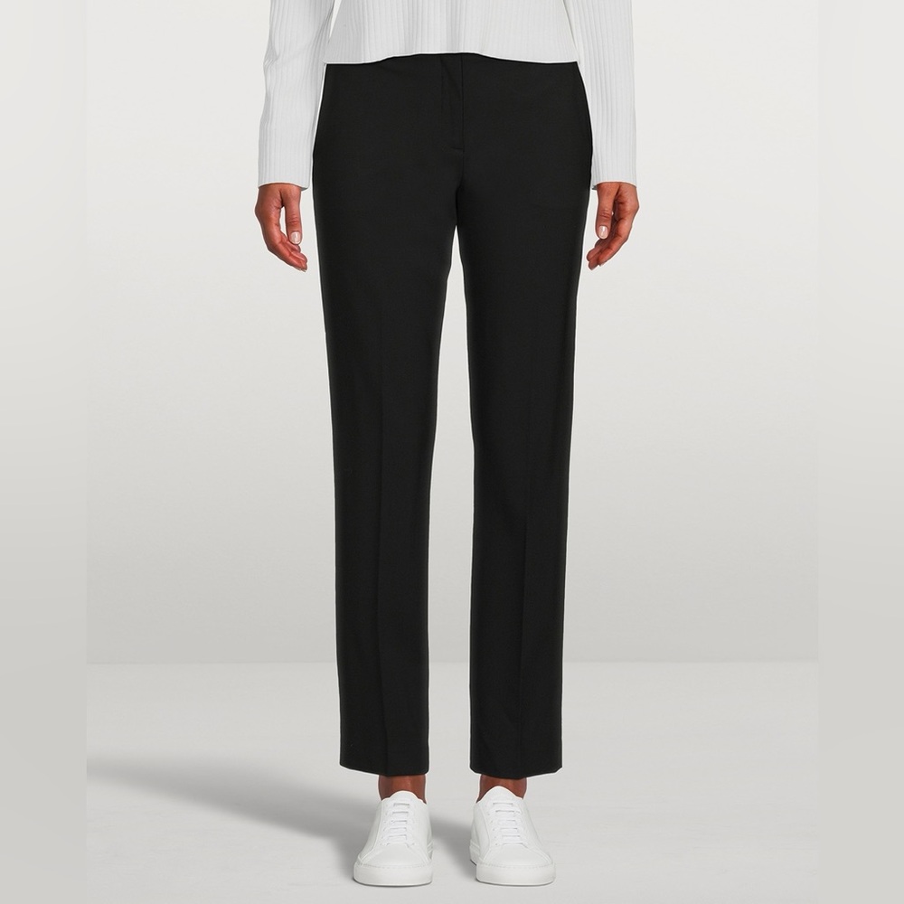 THEORY Wool Blend Straight Leg Trouser Black Size 10 - Picture 14 of 15